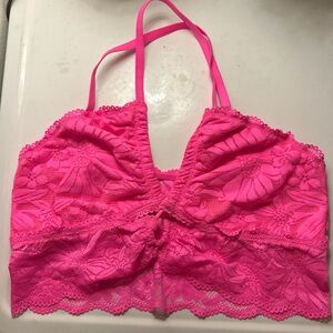 Aerie Neon Pink Lace Bandeau